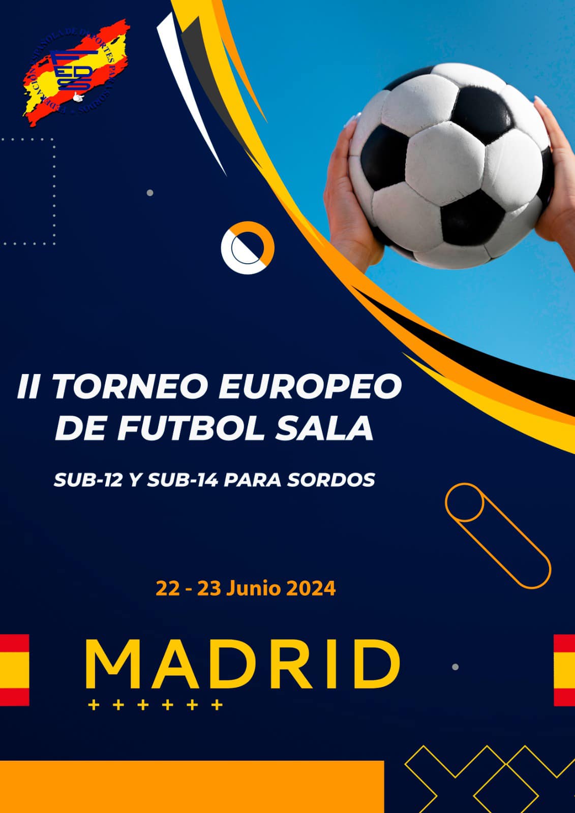 Cartel Torneo Europeo Futbol Sala Sub12 y Sub14 ESP sin logos