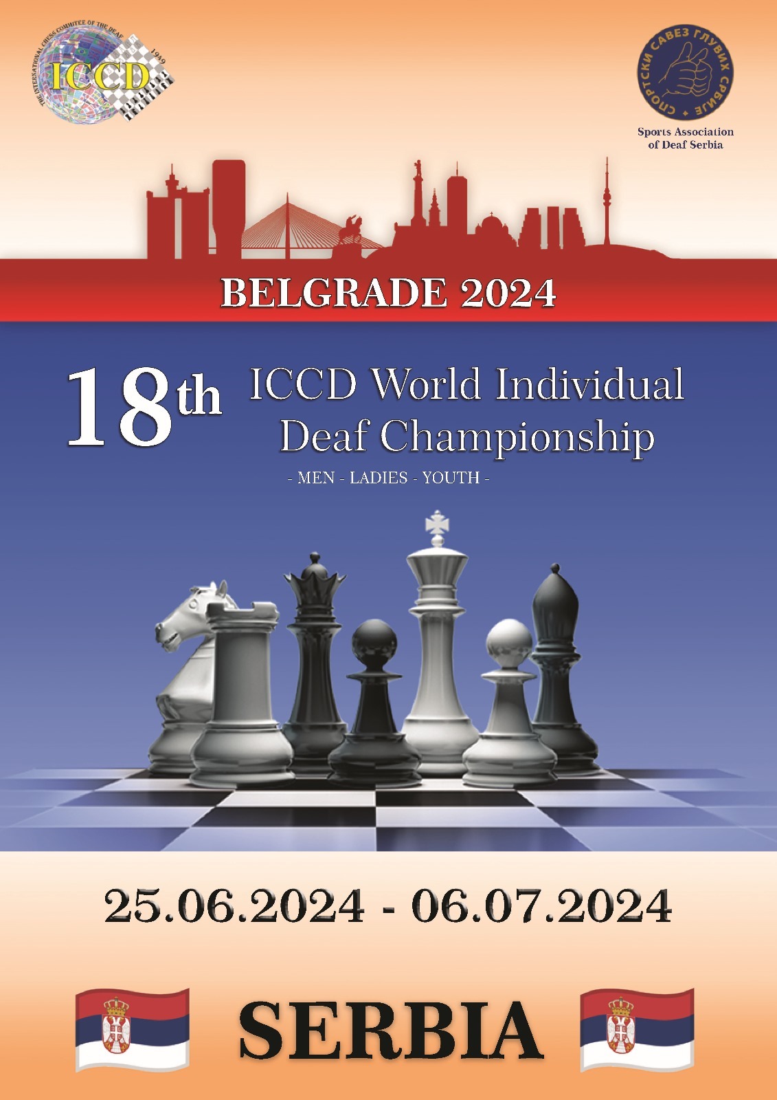 Poster 18th World Individual Deaf Championships red